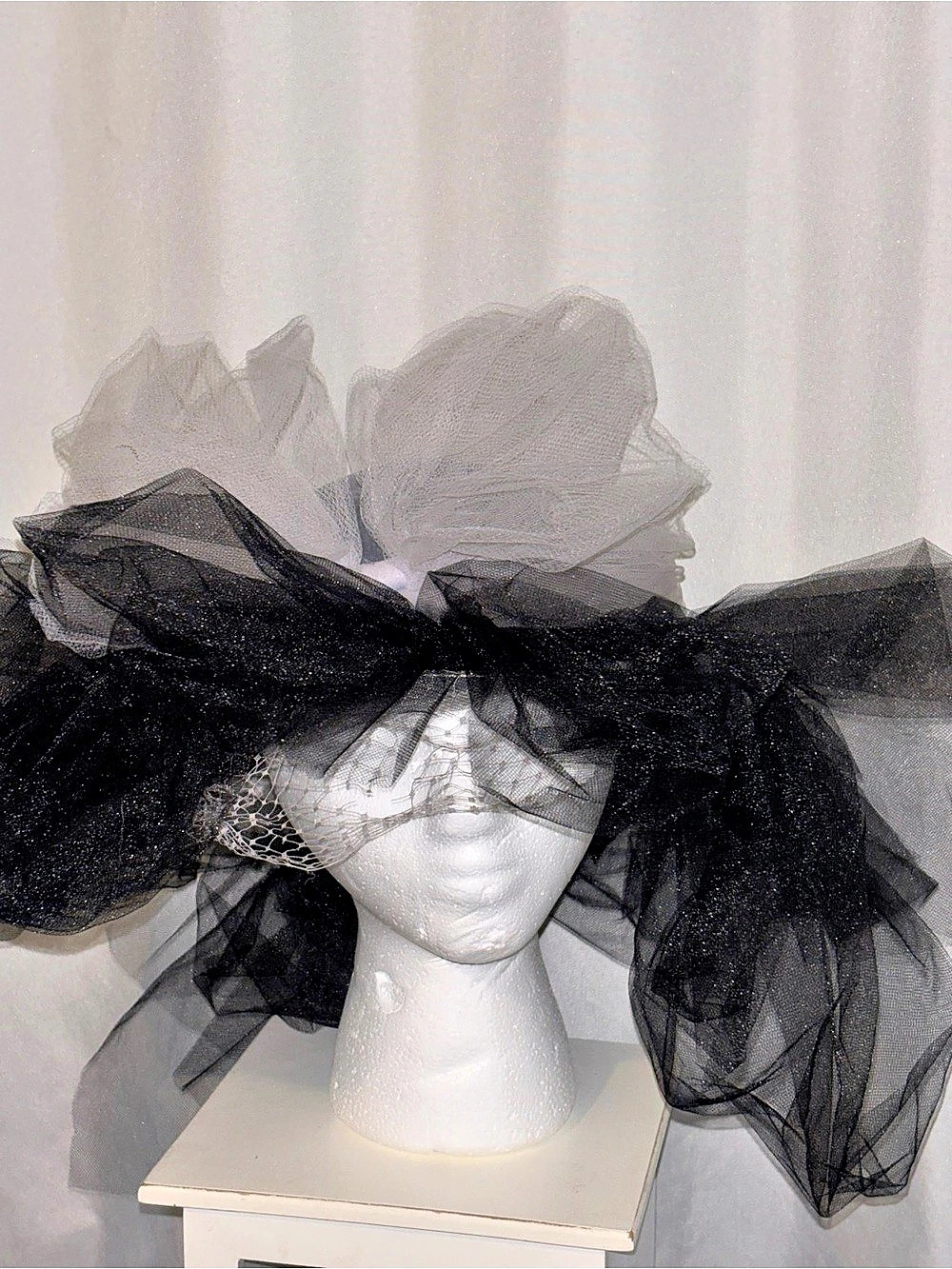 VTG 80s Avant Garde Tulle Statement Hat / Unfinished DIY Project Piece
